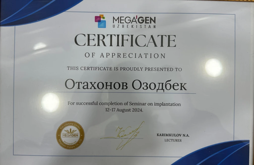 Dental Implantologiya va Zamonaviy Xirurgiya Seminari